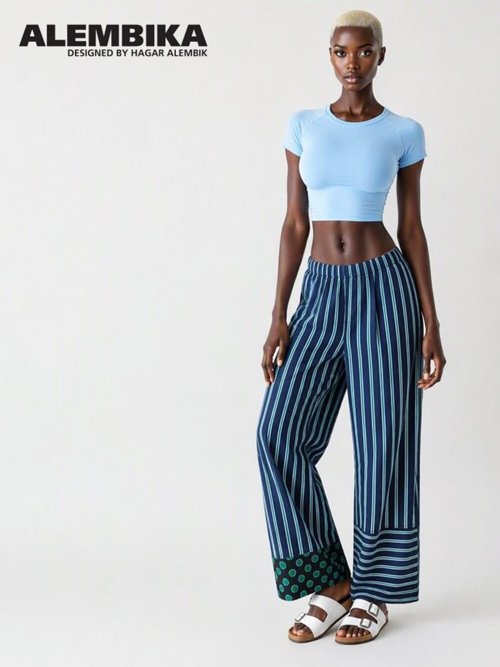 Wide-leg culotte-style slacks by Alembika